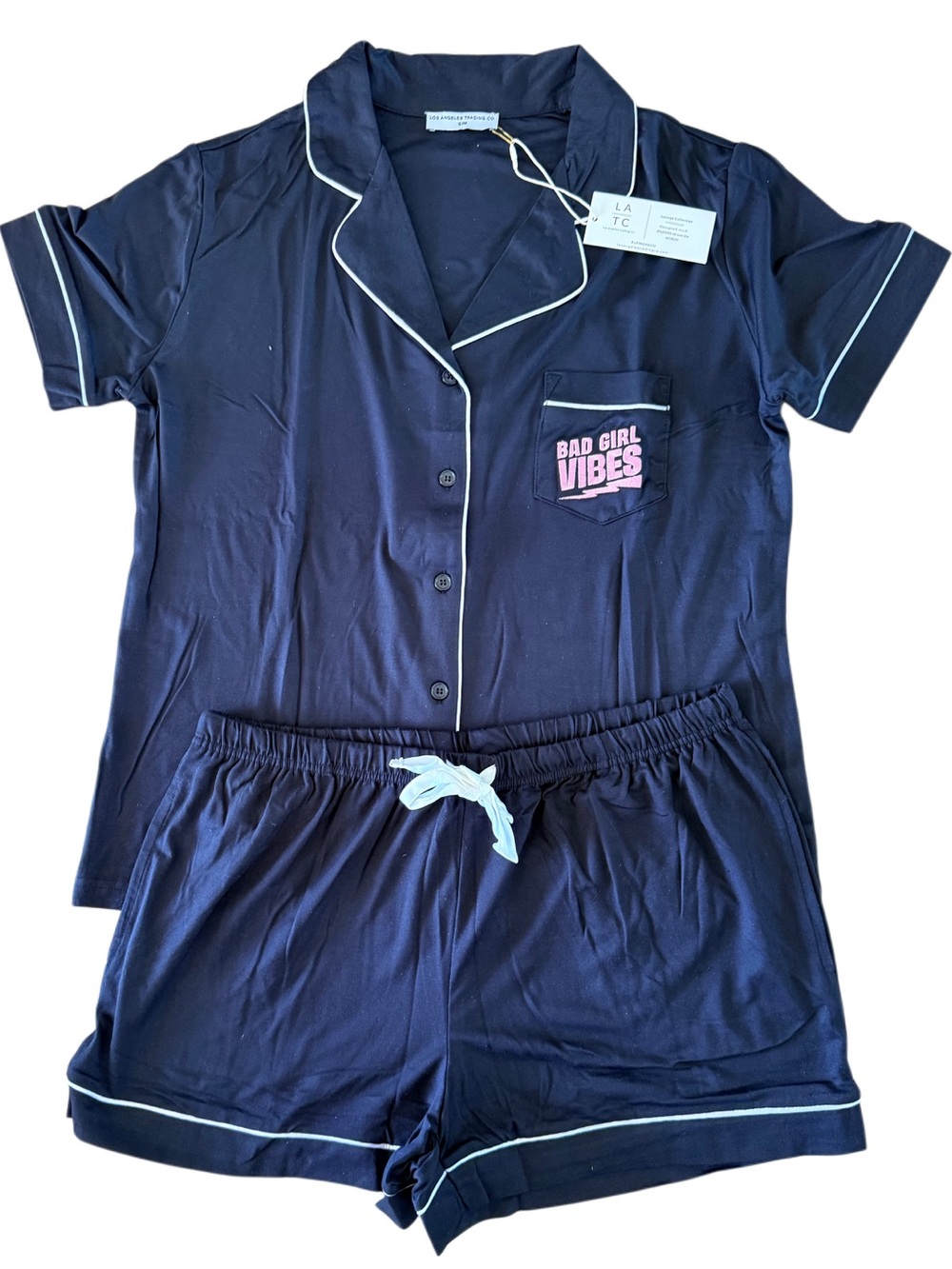 BAD GIRL VIBES PAJAMA SHORT SET- NWT